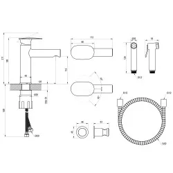 RAVAK Spring SG 112.00WHM izlietnes maisītājs ar Bidetta rokas dušu, balts matēts, art. X070582