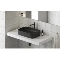 Vannas istabas uzliekamā izlietne Ravak Ceramic 550 R Slim 55x37cm, melna matēta