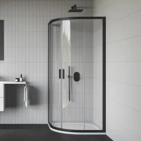 Ravak Flex FLCP4B1-90 R500 pusapaļš dušas stūris 90 x 90 cm, melns matēts