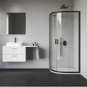 Ravak Flex FLCP4B1-90 R500 pusapaļš dušas stūris 90 x 90 cm, melns matēts