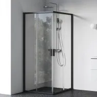 Ravak FLEX FLRV2B2 kvadrātveida dušas stūris 90x90 cm, matēti melns