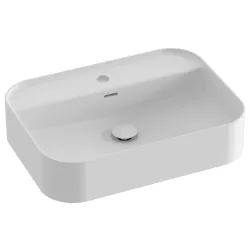 Vannas istabas uzliekamā izlietne Ravak Ceramic 550 R Slim Shelf 55x40 cm, balta matēta