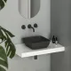Vannas istabas uzliekamā izlietne Ravak Uni Slim 380 S 38cm, melna matēta