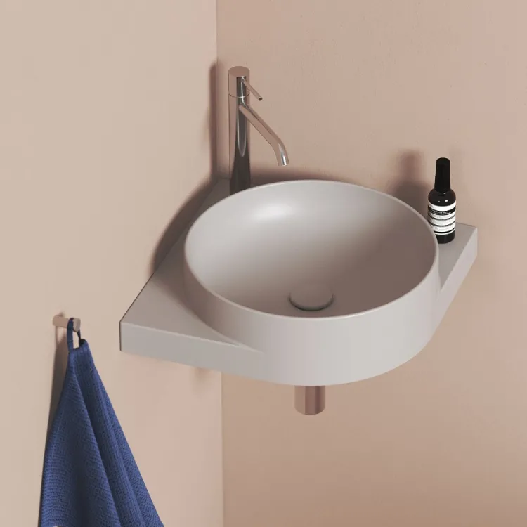 Vannas istabas stūra izlietne Ravak Yard 450 C 45x45 cm, Smoke Grey