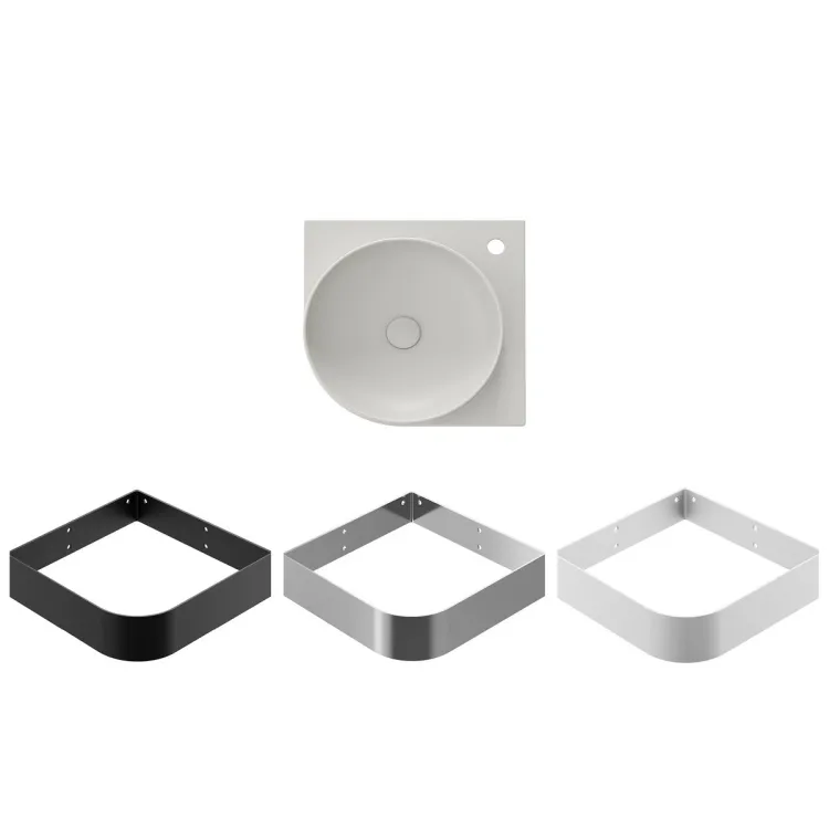 Vannas istabas stūra izlietne Ravak Yard 450 C 45x45 cm, Smoke Grey