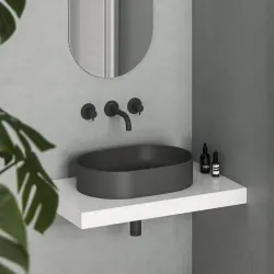 Vannas istabas uzliekamā izlietne Ravak Ceramic 550 O Slim 55x37cm, antracīts