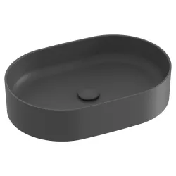 Vannas istabas uzliekamā izlietne Ravak Ceramic 550 O Slim 55x37cm, antracīts