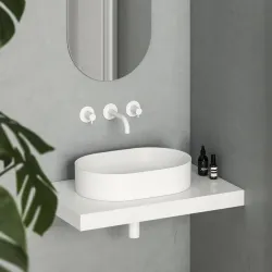 Vannas istabas uzliekamā izlietne Ravak Ceramic 550 O Slim 55x37cm, balta matēta