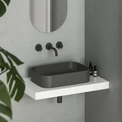 Vannas istabas uzliekamā izlietne Ravak Ceramic 550 R Slim 55x37cm, antracīts