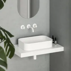 Vannas istabas uzliekamā izlietne Ravak Ceramic 550 R Slim 55x37cm, balta matēta