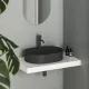Vannas istabas uzliekamā izlietne Ravak Ceramic 550 O Slim Shelf 55x40 cm, melna matēta