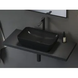 Vannas istabas uzliekamā izlietne Ravak Uni 500R Slim 50x31cm, melna