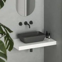 Vannas istabas uzliekamā izlietne Ravak Uni 500R Slim 50x31cm, antracīts