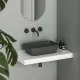 Vannas istabas uzliekamā izlietne Ravak Uni 500R Slim 50x31cm, antracīts