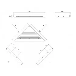 Stūra plaukts Ravak SLIM C 290x139 mm, melns/hroms X07P576