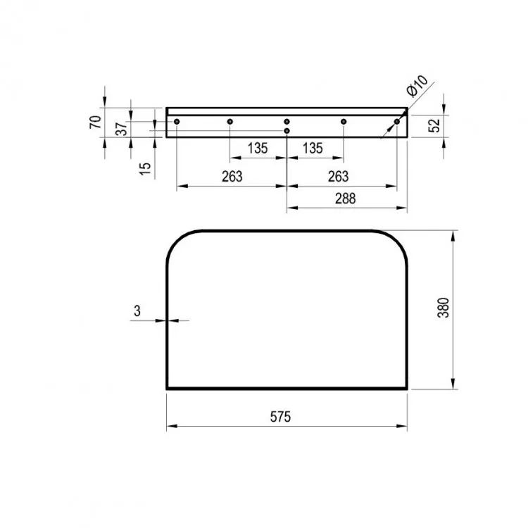 Izlietnes konsole Ravak Yard 800, balta X01778