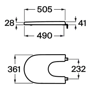 Bidē Soft Close vāks Roca OPTICA, balts