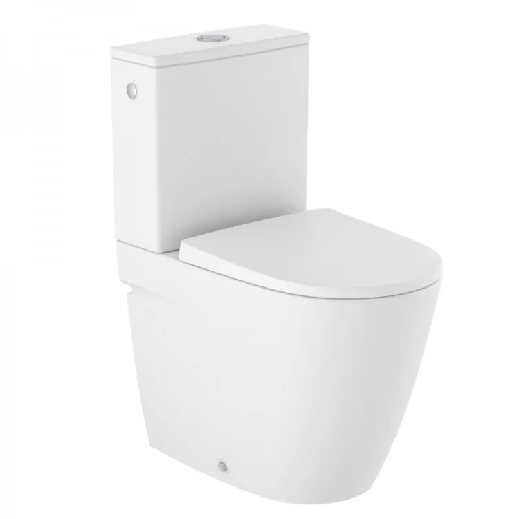 Tualetes pods Roca ONA Rimless ar Soft Close/QR vāku, universāls izvads, balts