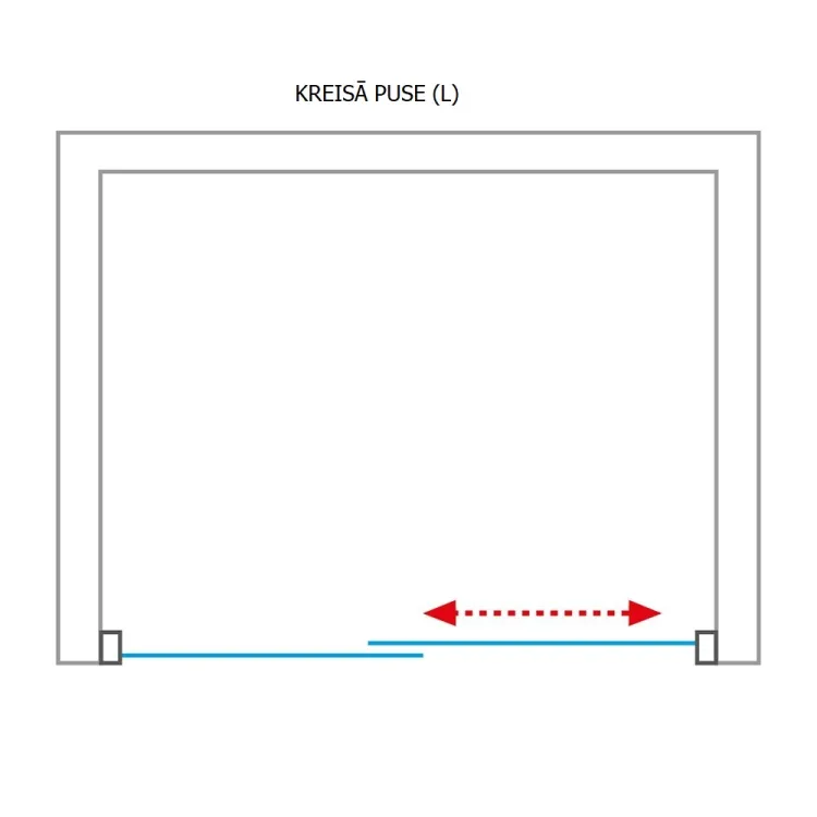 Dušas durvis bīdāmās Roth Cariba Line CI D2L 1500, melns matēts