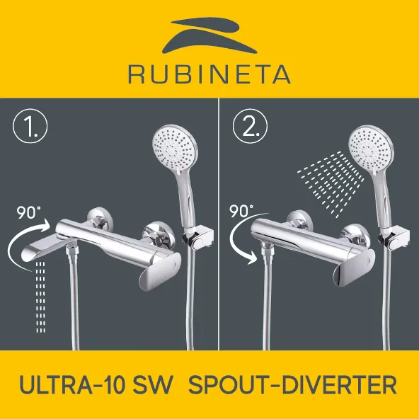 Vannas un dušas sistēma Rubineta OLO Ultra-10 (SW) BK, 1704932