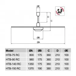 Griestu ventilators S&P HTB-140 RC