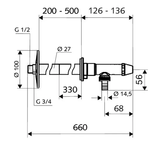 Dārza krāns neaizsalstošs Herz 200-500mm, 039970399