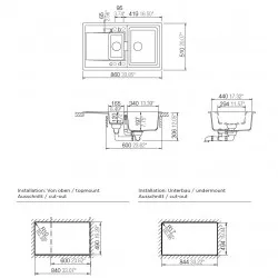 Virtuves izlietne Schock MONO D-150 86x51cm, puro