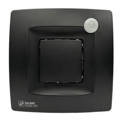 Sadzīves ventilators S&P SILENT DUAL 100, ar kustības un mitruma sensoru, melns matēts