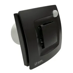 Sadzīves ventilators S&P SILENT DUAL 100, ar kustības un mitruma sensoru, melns matēts
