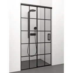 Dušas durvis bīdāmās Stikla Serviss SERENA BLACK LUX 1200 mm