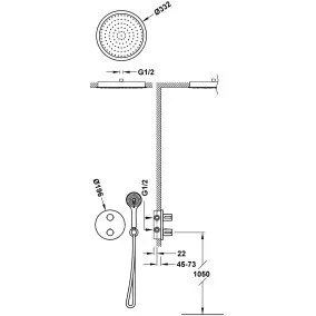 Termostata dušas sistēma iebūvējamā TRES-FLAT Therm-Box, hroms 20425005