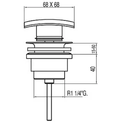 Sifona izplūde TRES Click-Clack 68x68mm, 13434010