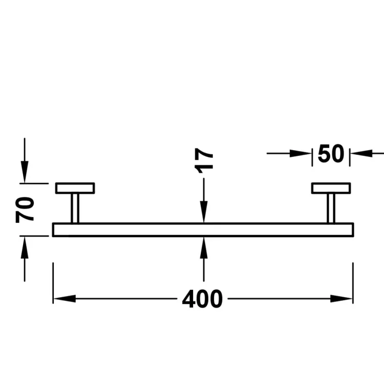 Dvieļu turētājs TRES SQUARE 40cm, melns matēts 10723601NM