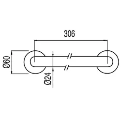 Atbalsta rokturis TRES 306mm, 134184AC