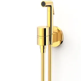 TRES Iebūvējamais WC jaucējkrāns ar higiēnisko bidetta rokas dušu, 24K zelts 24112301OR