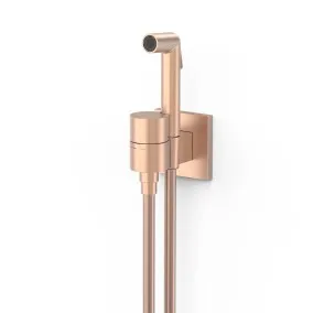 TRES Iebūvējamais WC jaucējkrāns ar higiēnisko bidetta rokas dušu, Square, 24K matēts rozā zelts 24132301OPM