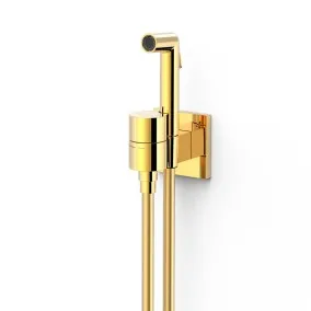 TRES Iebūvējamais WC jaucējkrāns ar higiēnisko bidetta rokas dušu, Square, 24K zelts 24132301OR