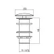 Sifona izplūde TRES 72mm, hroms,13424030