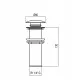 Sifona izplūde TRES Click-Clack 68x68mm, hroms, 13454030