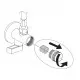 Stūra ventīlis ar filtru TRES 1/2 x 3/8, melns 9134525NM