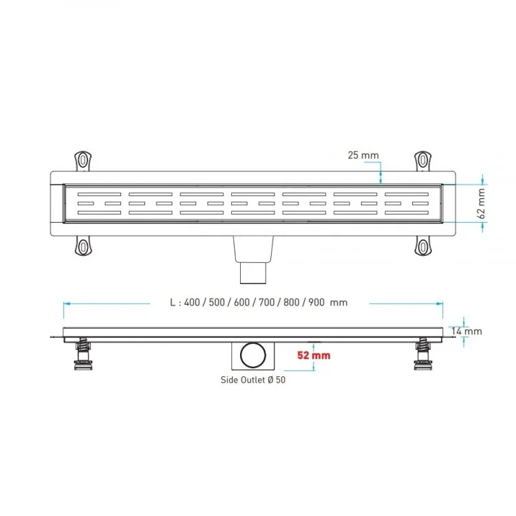 Dušas kanāls Valtemo Smartline Base 900mm, VLD-565335