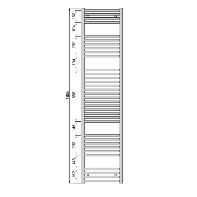 Dvieļu žāvētājs Zehnder AURA 1856x600mm, melns matēts