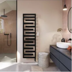 Elektriskais dvieļu žāvētājs Zehnder TETRIS 500x110 mm 400W, melns matēts