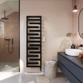 Elektriskais dvieļu žāvētājs Zehnder TETRIS 500x110 mm 400W, melns matēts