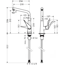 Virtuves izlietnes maisītājs Hansgrohe Metris 14822000