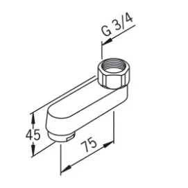 Jaucējkrāna izteka 75mm ORAS 221108