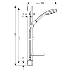Dušas komplekts Hansgrohe Croma 100 Vario 27653000