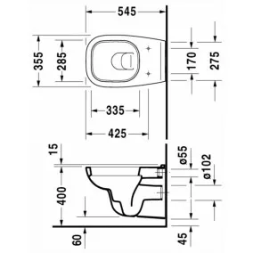 Tualetes pods piekaramais Duravit D-CODE ar soft close vāku, 45350900A1