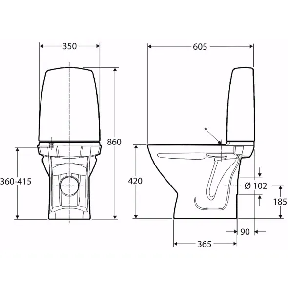 Tualetes pods IFO SIGN īsais modelis, bez vāka 6832 0001