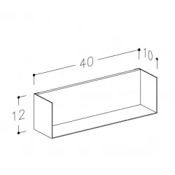Vannas istabas plaukts KAME 40cm, AC1701-40/W/BL